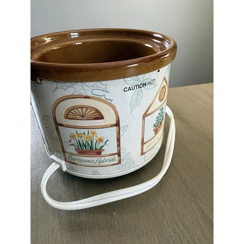 Vintage Rival Potpourri Crock Electric Simmer Pot Botanicals Herb Garden Cottage